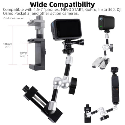Magnetic Phone Fence Post Mount + Fence Clip Kit for Gamechanger for Mevo Start, GoPro, iPhone, DJI Osmo Pocket 3 and Action Cameras, for Recording Baseball,Softball and Tennis Games