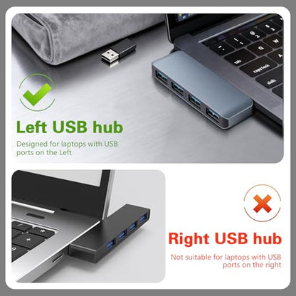 USB 3.0 Hub | Premium USB Hub for Laptops Cable-Free Plug-and-Play Design, Seamlessly Integrated with Your Device Wide Compatibility with Laptops, Desktops and Most USB-Enabled Devices - style: Left USB 3.0 Hub