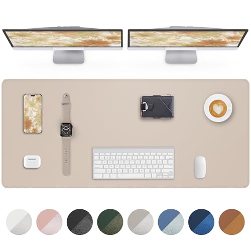 AFIING Extra Large Desk Mat - 55"x 17" Non-Slip Desk Pad for Office and Home - Ideal for Large Mouse Pad and Desk Mats on Top of Desks(Beige) - color: Beige, size: 55" x 17"