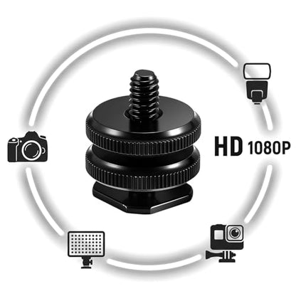 4 Pack Camera Hot Shoe Mount to 1/4"-20 Thread Tripod Screw Adapter Flash Cold Shoe Mount Bracket for DSLR Camera Cage Rig LED Monitor Microphone Etc