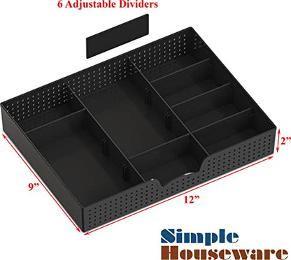 Simple Houseware Desk Monitor Stand Riser with Adjustable Organizer tray, Espresso - color: Espresso