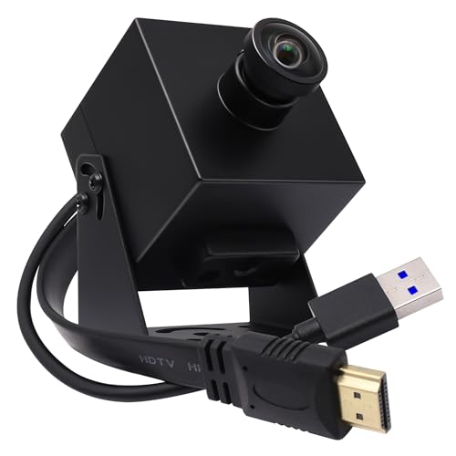 SVPRO HDMI Camera 4K USB3.0 Webcam 60FPS Wide Angle USB Camera 120 Degree M12 Lens Streaming Camera 4K 60FPS H.264 External Computer Camera,TV Camera - color: with 120 degree Distorition-Free Lens