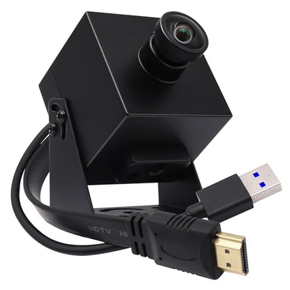 SVPRO HDMI Camera 4K USB3.0 Webcam 60FPS Wide Angle USB Camera 120 Degree M12 Lens Streaming Camera 4K 60FPS H.264 External Computer Camera,TV Camera - color: with 120 degree Distorition-Free Lens