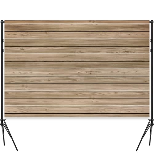 10 x 6.5 Ft Wood Backdrop Rustic Wooden Wall，Brown Vintage Polyester Fabric Large Photo Background for Party Wedding Graduation Home Decoration Photo Booth Prop Banner - color: Rustic Wooden Backdrop, size: 10x6.5ft