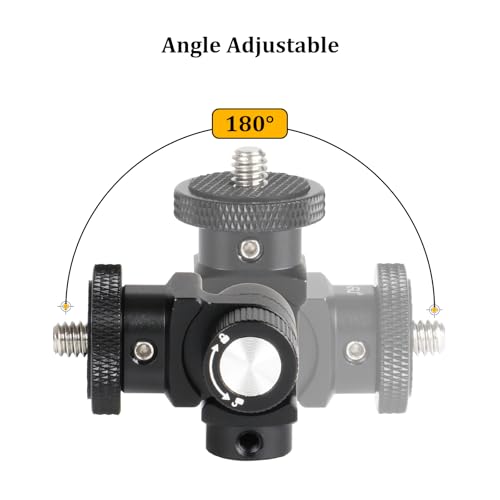 HSU Vertical Mount Adapter, Aluminum 1/4”-20 Screw Hole 180° Rotation Camera Tripod Mount for Insta360 X5/X4/X3/X2/X/RS/R/GoPro/DJI Osmo Action 5 Pro/4/3 Camera and Other Action Cameras (Black)