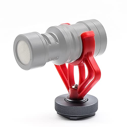2PCS On Camera Microphone Shock Mount Holder Bracket Brackets 1/4'' Screw Female Mount for RODE VideoMicro,MM1,VXR10,MCM-1,M80 Mini Cardioid Shotgun Microphone,Aluminium Base - size: M1