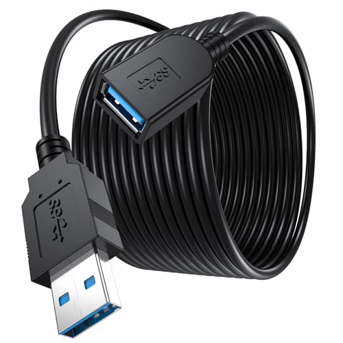 USB Extension Cable 20 ft, Extra Long USB 3.0 Extender Cord 5Gbps Data Transfer, Type A Male to USB-A Female Extension Active Cable Compatible with Keyboard Mouse Security Camera Printer Flash Drive