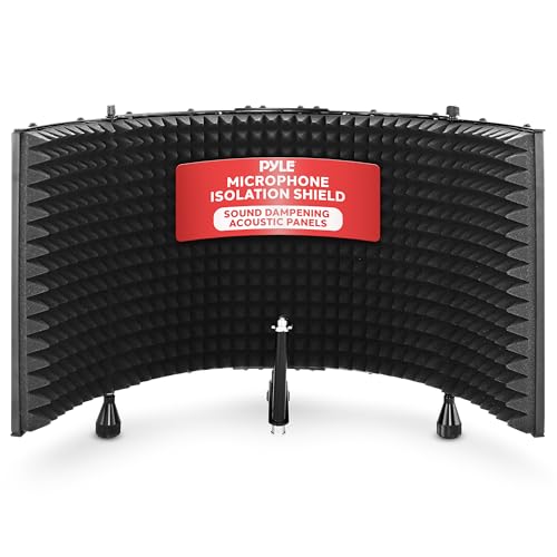 Pyle Studio Microphone Foam - Shield Soundproofing Acoustic Panel Filter | Sound Diffusion Mic Booth Shield | Insulation Diffuser for Noise Reduction in Audio Music Recording