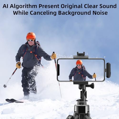 NPTCL Mini Wireless Microphone USB C for iPhone 17 16 15 iPad Android Phone | AI Noise Cancelling Clip on Lavalier Mic, 35H Charging Case, 328Ft Transmission for Video Recording Vlogging Podcasting
