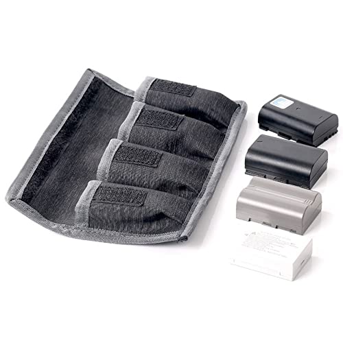 gofidin DSLR Camera Battery Bag Pouch Holder Carrying Case (4 Pocket) AA Battery DSLR Camera Digital Accessories for Nikon/Canon/Sony(4 Slots)