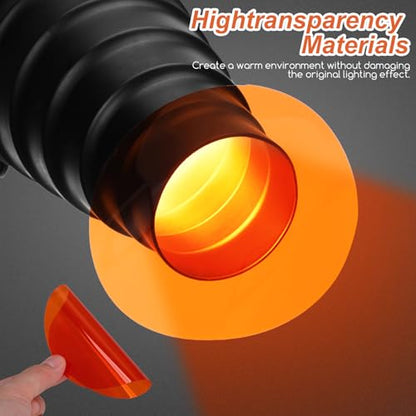 20Pcs Warm Light Filter Gel Peel and Stick Stickers 7.4 Cm | Led Ceiling Lights Video Light Theater Dj Home Mood Lighting Use