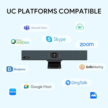 Yealink UVC34 4K Conference Room Camera System 10 Microphone 8 MP All-in-One Video Conferencing System AI Auto Framing 120° Field of View Microsoft Teams Certified Webcam Zoom Rooms USB-A - color: UVC34