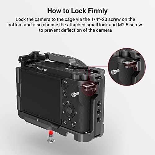 SmallRig Cage with Built-in Quick Release Plate for Arca-Swiss and Cold Shoe for Sony ZV-E10-3531 - style: Cage