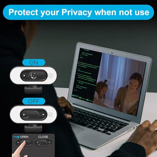 1080P USB Camera for Switch 2/ PC, Ring Light & 3-Level Brightness - Streaming Camera with Built-in Mic, Tripod & Plug&Play for Zoom/Skype/Facetime, PC/Mac/Laptop - color: Black-02