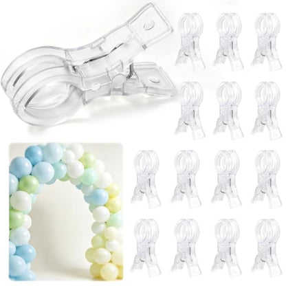15 Pack Balloon Arch Clips, Transparent Plastic Spring Clamps for Backdrop, 3.5 Inch Clear Heavy Duty Clip for Balloon Arch Supplies Birthday Wedding Decoration Craft Photography Studio