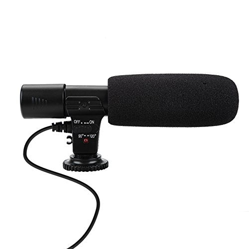 Camera Microphone, Lightweight Portable Condenser Microphone with Windsheid for Camera Camcorder