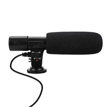 Camera Microphone, Lightweight Portable Condenser Microphone with Windsheid for Camera Camcorder