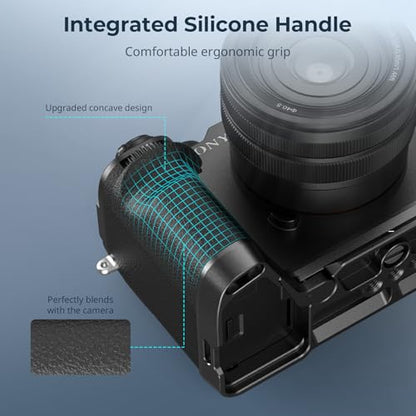 SmallRig A7C II / A7CR Handgrip L-Shape Grip for Sony Alpha 7C II/Alpha 7CR, Quick Release Plate for Arca, Lightweight Silicone Side Handle, for Quickly Switch on Tripods/Handheld Shooting - 4797 - style: Silicone Grip