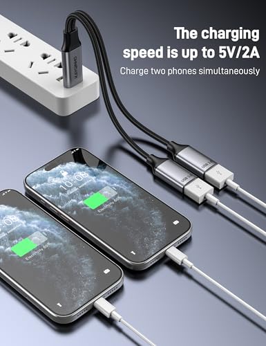 3 Pack 2 in 1 USB Splitter Cable, Portable USB 3.0 Hub for Charging, Data Transfer, Laptop, Mac, PS4, PS5, Mouse, FlashDrive, LED, Etc. - size: 3 Pack