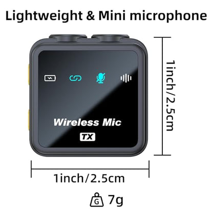 VM32 Wireless Mini Microphone for iPhone 14/13/12, Lavalier Lapel Phone Mic with 40H Charging Case 75 Ft Video Recording Vlogging Tiktok YouTube