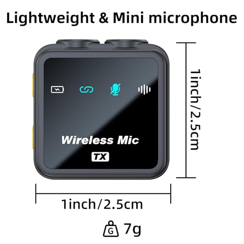 VM32 Wireless Mini Microphone for iPhone 14/13/12, Lavalier Lapel Phone Mic with 40H Charging Case 75 Ft Video Recording Vlogging Tiktok YouTube