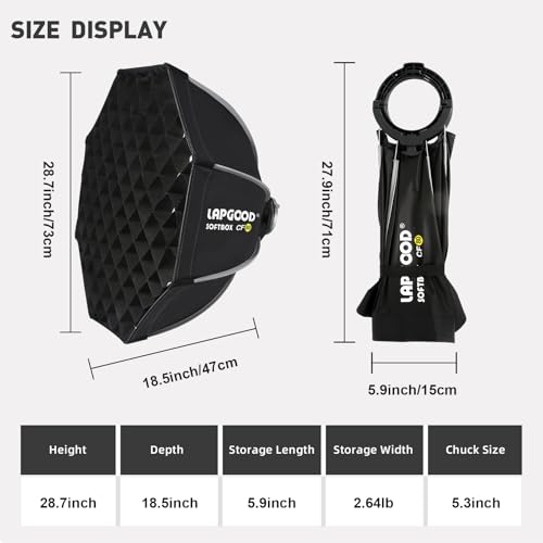 Godox MS300V 300W Studio Strobe Light Kit - 2.4G Bowens Mount With CF80 Quick Installation Softbox, Stainless Steel Stand, 5-in-1 Reflector for Photography Lighting