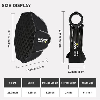 Godox MS300V 300W Studio Strobe Light Kit - 2.4G Bowens Mount With CF80 Quick Installation Softbox, Stainless Steel Stand, 5-in-1 Reflector for Photography Lighting