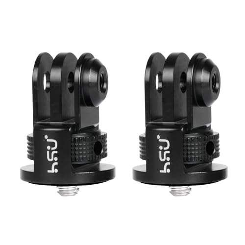 HSU Aluminum Tripod Mount Adapter, 1/4" 20 Mount for GoPro Hero 13/12/11/10/9/8/7 Insta360 X3/X2/X/RS/R and Other Cameras (2 Pack) - color: 2 Pack