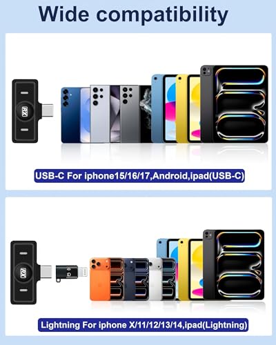 Mini Microphone for iPhone,Wireless Microphone with AI Noise Cancellation, Plug & Play, Up to 24-Hour Total Use with Charging Case, Ideal for TikTok, YouTube, Vlogging & Live Streaming