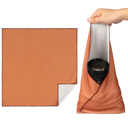 Walking Way Protective Wrap, Self-Adhesive Magic Cloth Camera Wrap, Storage Cloth, Anti-Scratch, Dustproof, Washable Lens Pouch for DSLR, Smartphones, Laptops, Cosmetic - color: Brown, size: 17.71 inch