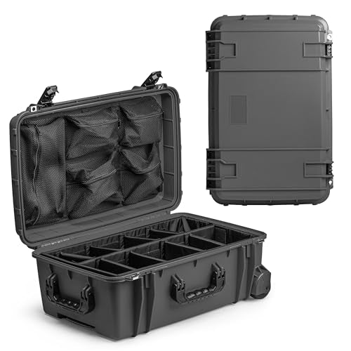 Seahorse 920 Professional Camera Case with Lid Organizer and Padded Dividers, TSA Approved, MIL‑Spec, IP67 Waterproof, USA Made for Photographers and Travel Enthusiasts - color: Grey, size: 920, style: Padded Dividers W/ Lid Organizer