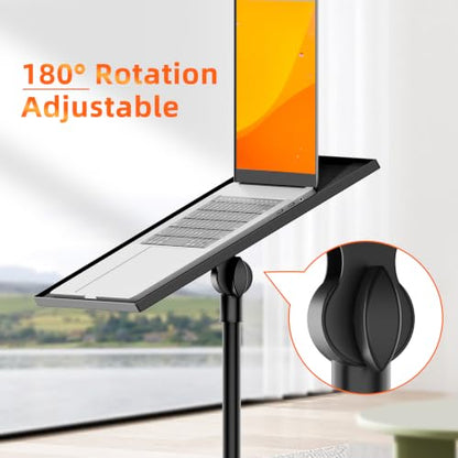 Projector Stand Tripod, Adjustable Height 26.6 to 47.2 Inch Laptop Tripod on Wheels, Portable Projector Mount, Stable Floor Stand for Office, Home, Outdoor, Studio and DJ Racks