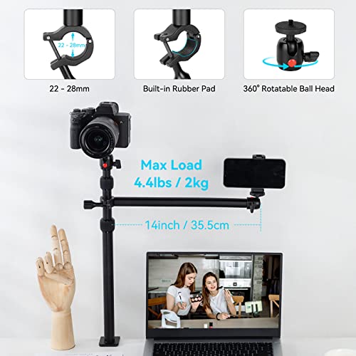 SMALLRIG Camera Desk Mount Table Stand with Magic Arm and 1/4" Ball Head, 13"-35.4" Adjustable Light Stand, Tabletop C Clamp for DSLR Camera, Ring Light, Live Streaming, Photo Video Shooting - 3992 - style: Clamp 3992