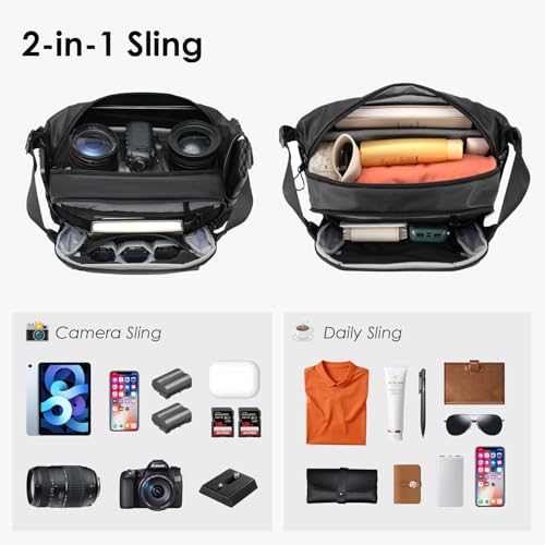 TARION Urban Camera Sling Bag - Waterproof 5.5L Crossbody Bag with Expandable Wet/Dry Separation Pocket & Tripod Strap - XProber - size: XProber (5.5 Liters)