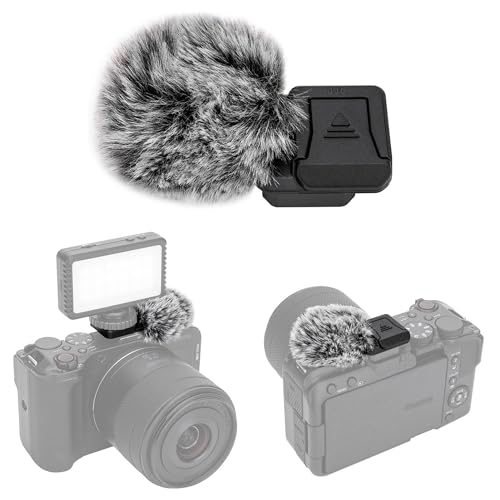 JJC Cold Shoe Wind Muff for Canon EOS R50 V R50V Camera(Not for R50), Black | Furry Windshield with Shoe Adapter Mount Holder for LED Light Microphone Attachment, Canon R50V Vlogging Accessories - color: Black, size: For Canon EOS R50 V