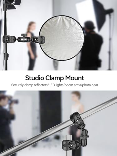 MAGJIEYX Double Clamp Mount, 360°Magic Arm for Umbrella Pole and Chair Monitor Desk Photo Studio Light Stand, Photography Reflector, Strollers, Motorcycle, Flag Holder Moun（8.66in） - size: 8.66in