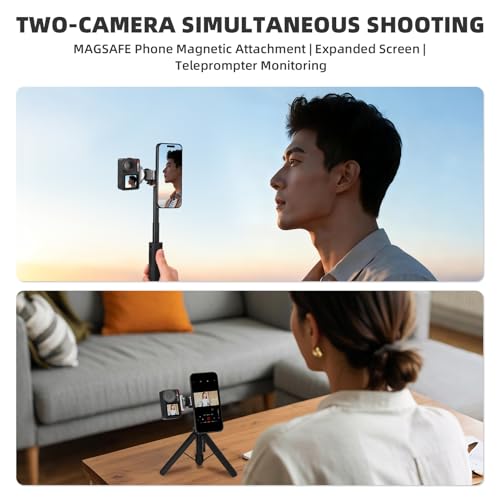 BRDRC Action 5 Pro Magnetic Stand Base, Quick Release Adapter Aluminum Alloy 360° Adjustable Mount for Osmo 360/4/3 Accessories, for MagSafe Phone Stand Desktop Holder with 1/4” Screw Hole