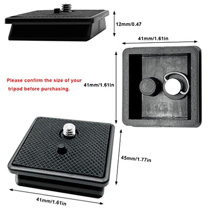 2 Pack 41mm Tripod Quick Release Plate Camera Mounting Adapter, QR Plate Camera Tripod Ball Head Parts Replacement Compatible with Sunpak Kalimar Zomei Tripod Mount 1 5/8’’ - size: 41mm