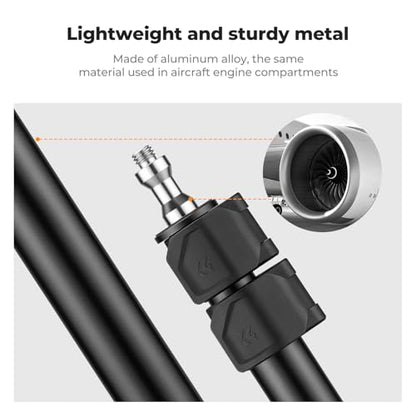 K&F CONCEPT Camera Desk Mount with 360° Ball Head & Phone Clip - Adjustable Light Stand 16"-37", Tabletop C-Clamp for DSLR, Ring Light, Webcam, Live Streaming, Online Teaching