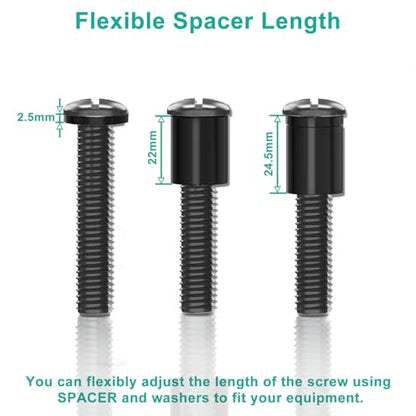 WALI Universal TV Mounting Hardware Kit Set Includes M4 M5 M6 M8 TV Screws and Spacer Fit Most TVs up to 80 inch (UVSP), Black - size: Mounting Hardware Kit