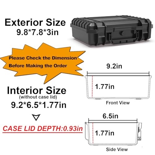 Ant Mag Waterproof Hard Case with Pick & Pluck Foam - 9.2x6.5x2.7 inch Interior - Protective Travel Storage Box for Camera, Drone, Tools & Electronics - style: 9.2*6.5*2.7in/2.6liter