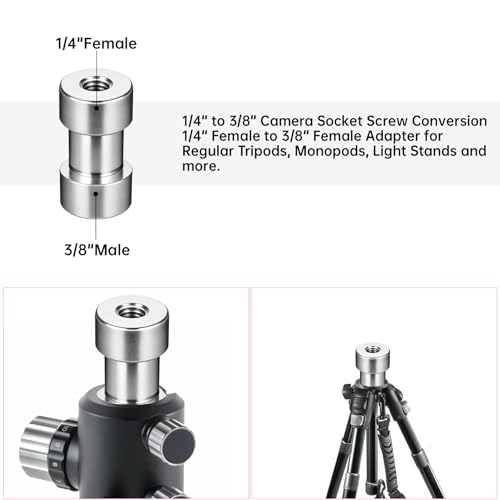 Camera Tripod Adapter 26 Packs Camera Screws Mount Set Tripod Mount Adapter Set 1/4 to 1/4 Tripod Screw 1/4 to 3/8 Camera Mount Adapter Hot Shoe Adapter for Tripod Monopod Ballhead Quick Release Plate
