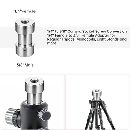Camera Tripod Adapter 26 Packs Camera Screws Mount Set Tripod Mount Adapter Set 1/4 to 1/4 Tripod Screw 1/4 to 3/8 Camera Mount Adapter Hot Shoe Adapter for Tripod Monopod Ballhead Quick Release Plate
