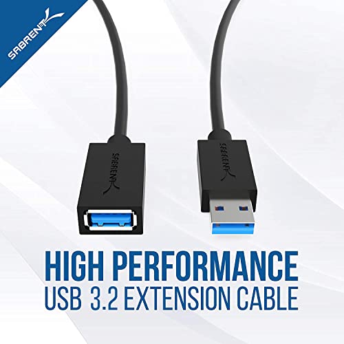 SABRENT 22AWG USB 3.0 Extension Cable - A-Male to A-Female [Black] 10 Feet (CB-3010) - color: BLACK, size: 10 FT