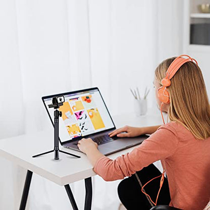 JCWINY 30" Tall Webcam Stand Tripod Extendable Desktop Tabletop Webcam Tripod Web camera Mount Aluminum Desk Tripods Stand for Logitech Brio Webcams C925e C922x C930e C922 C930 C920 C615 iPhone Camera