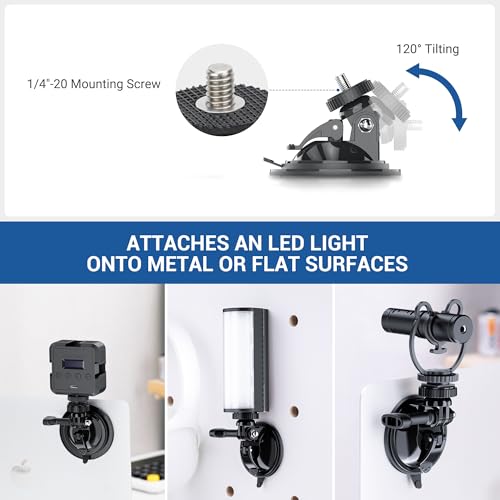 JJC Suction Cup Mount with 1/4"-20 Screw for DJI Osmo Pocket 4 Nano Action 6 5 Pro 4 3 Action Camera, Strong Stable Suction Cup Base for Gopro 13 12 11 10, for Insta360 X5 X4 X3 OSMO 360 Car Mount - color: Suction Cup Mount with 1/4-20 Screw