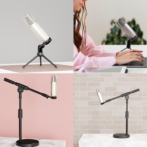 Condenser Microphone Holder Standard Interface Thread Compatible with Stand Devices With 3/8 Conversion Nut Short Video Mic Clip Ferrule For 0.9-inch Portable Shockproof Microphone Stands