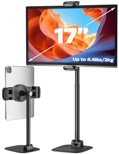 Foldable Portable Monitor Stand,iPad Stand for Desk Holds 4.4LB | Monitor Holder, Adjustable Height & Angle Tablet Holder Stand, iPad Holder Stand Fits 4.7-17" Portable Monitor/Tablet/Phone