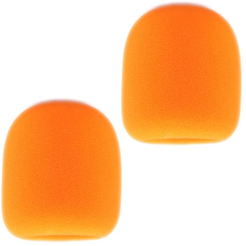 Microphone Covers Foam for JBL/SM58/SM48, 2 Pack Orange Microphone Windscreen Pop Filter Foam Mic Cover for Handheld Microphone - color: ORANGE