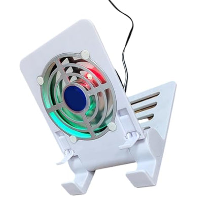 USB Tablet Phone Cooling Stand, Quiet Fan with Stable Folding Bracket Cooling Support for Electronic Devices Stable Base - color: White